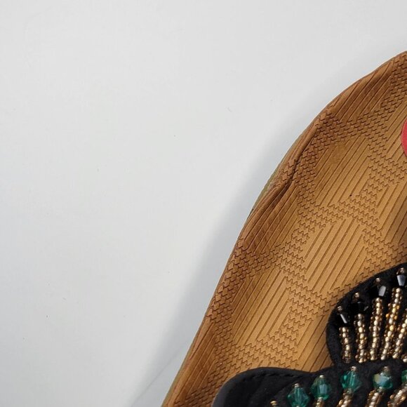 BEADED Sandals Size 7 Elastic Strap Toe Post Cushioned Stylish Sandals NEW - Picture 8 of 12